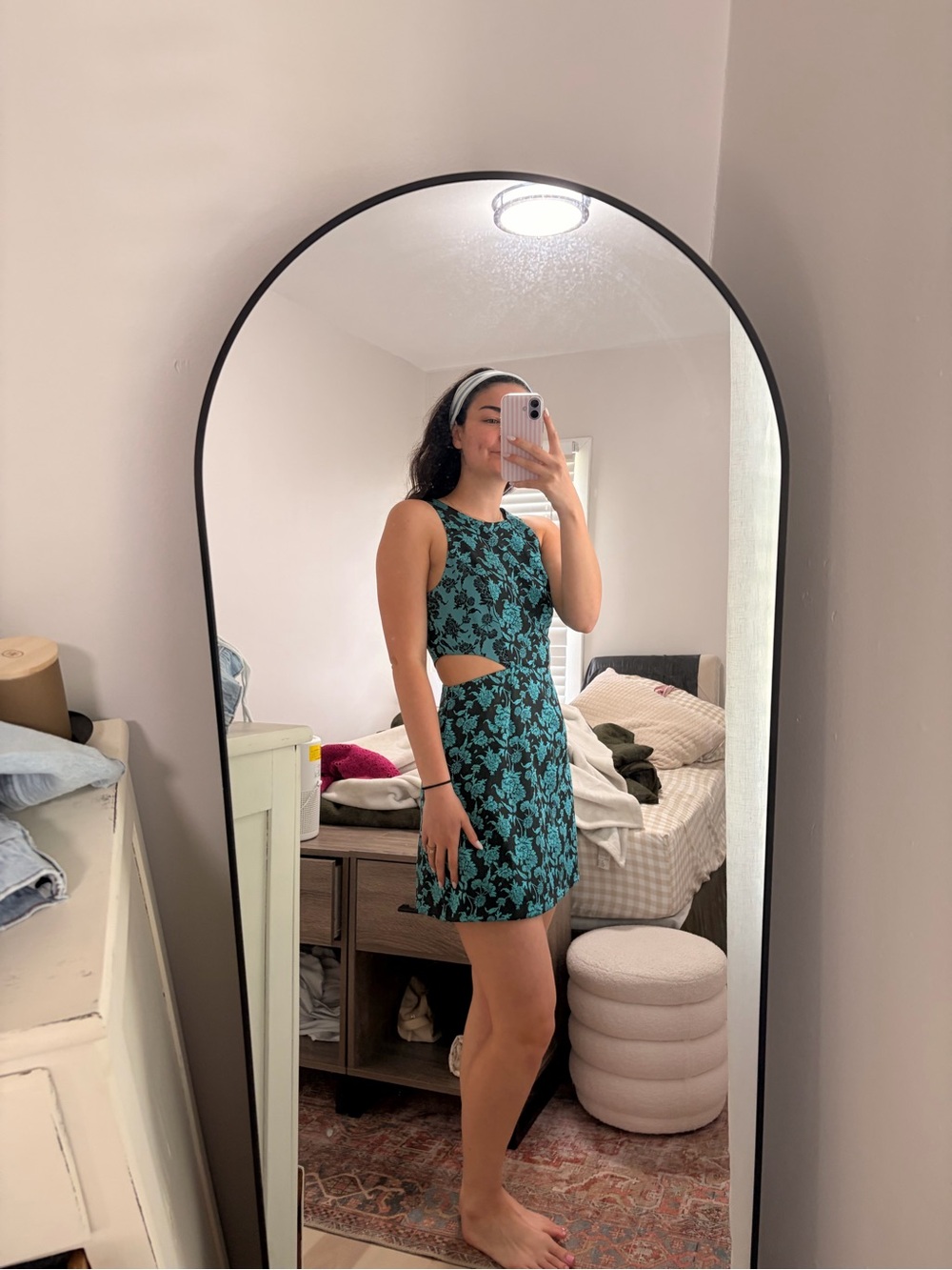 Anthropologie X Hutch Floral Jacquard Cutout Mini Dress